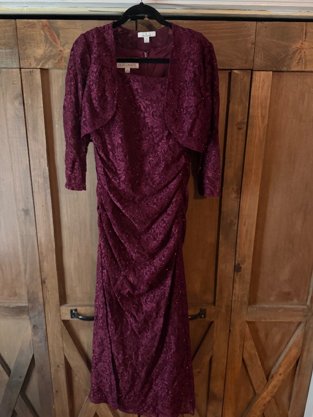 Oleg Cassini dress wine size 10 David’s bridal